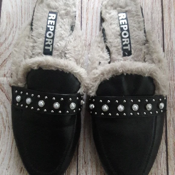 Report faux fur lined jewel embellished mules - Picture 3 of 8